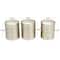 White Wax Vanilla Marshmallow Scented Candle with Geometric Silver Containers, 3ct.